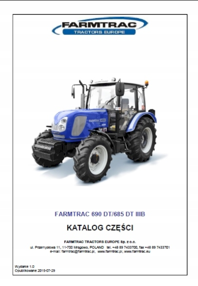 Katalog części zamiennych Farmtrac 685 DT 690 DT IIIB